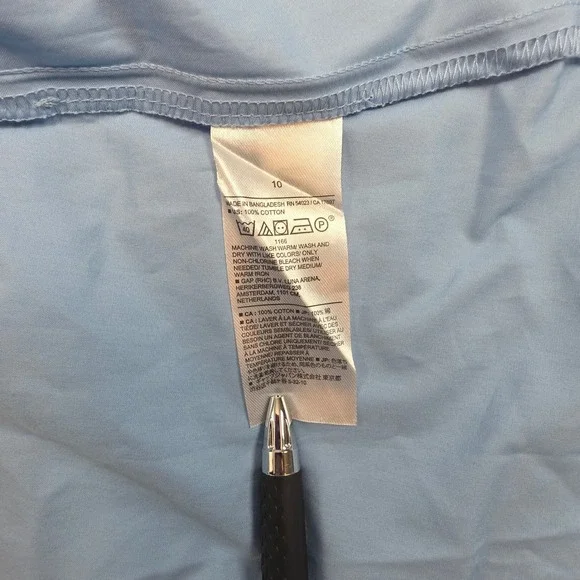 Banana Republic Women 10 Blue Poplin Scoop Princess Seams Midi Dress Tie Waist - Picture 6 of 8